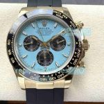 High Quality Rolex Cosmograph Daytona Tiffany Dial Watch Rubber Bracelet 